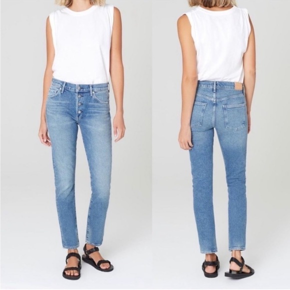 Citizens of Humanity Skyla Mid Rise Cigarette Jeans Caravan Wash Women’s Size 26 - Picture 1 of 13